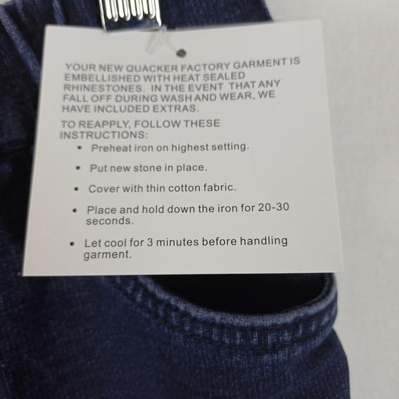 NWT Quacker Factory Dream Jeannes Convertible Capris Dark Indigo Large A231344 - Picture 5 of 8